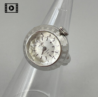 SEIKO Ring Watch 11-0290 Vintage【N.MINT】 White Dial Women Hand Winding JP N.MINT
