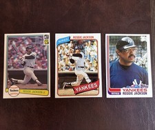 (4) Yankees Card Lot Thurmon Munson Reggie Jackson Topps Donruss 79 80 82 MLB