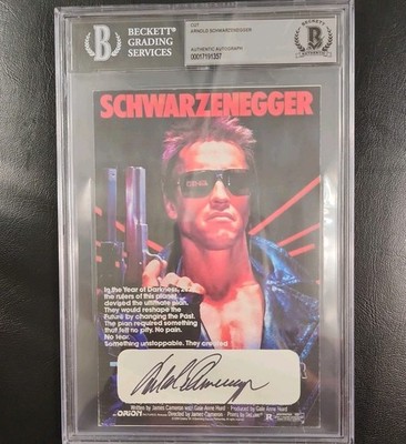 Arnold Schwarzenegger Signed Terminator 5x7 Cut BGS BAS AUTO