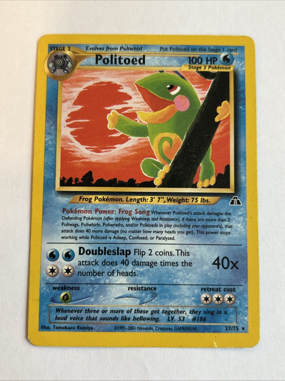 Politoed 27/75 Neo Discovery Unlimited Edition WOTC Pokemon