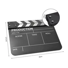 Acrylic Clapperboard Film Clapboard Movie Director's Slate Cut Action FOTV