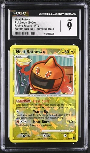 CGC 9 MINT Heat Rotom RT3 Rising Rivals Sub-set Reverse Holo Pokemon Card