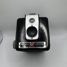 Vintage Kodak Brownie Hawkeye Camera Brown Bakelite Body Flash Model