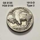 1913-D Type 2 Buffalo Nickel Variety 2
