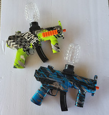 LOT of 2 MP5 Electric Gel Ball Blasters Toy Splatter Guns Blue Camo Green Xtreme