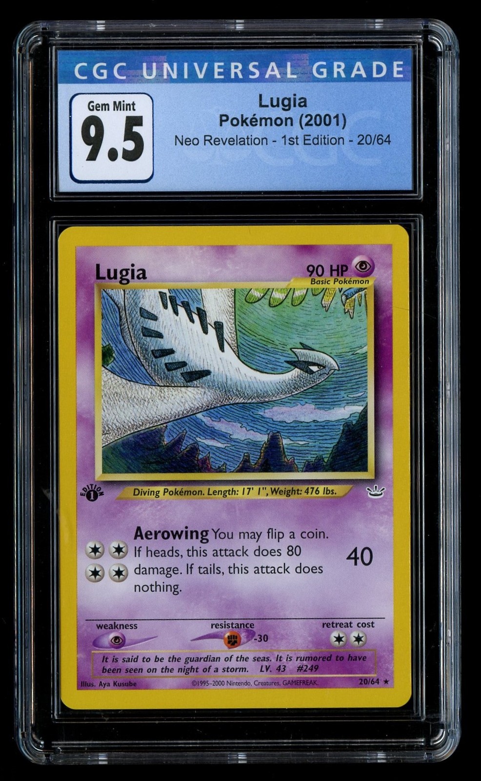 CGC 9.5 Lugia Neo Revelation 1st Edition 20/64 Rare Pokemon Card