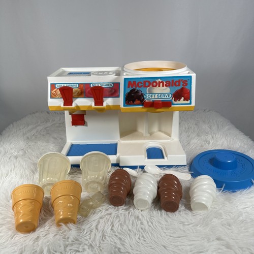 Vintage 1988 Fisher Price McDonalds Soft Serve Soda Fountain w/Ice Cream & Cones - Picture 2 of 19