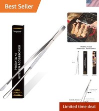 12-Inch Stainless Steel Kitchen Tweezers Tongs for Precision Cooking