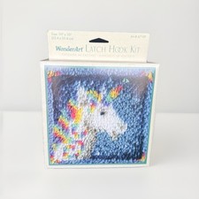 WonderArt Latch Hook Kit Unicorn Pattern Simple Starter Kit Crocheting Craft New