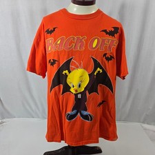 Vintage 90s Looney Tunes Tweety Bird Back Off Halloween T-Shirt XXL