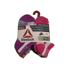 Reebox Pro-Series 6 Pack Girls Low Cut Socks , Small 6 -10.5