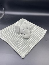 Lila  Jack Elephant Gray White Stripe Baby Security Blanket Plush Lovey