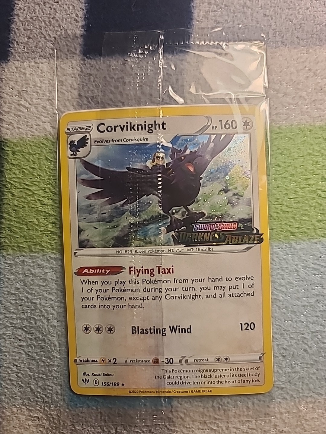 EU Exclusive Corviknight 156/189 Darkness Ablaze Stamped Promo SEALED