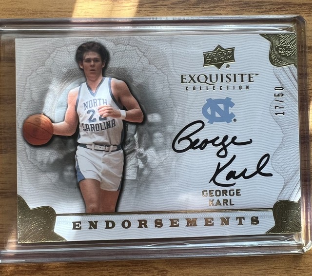 2011 Upper Deck Exquisite George Karl Auto Endorsements /50 #EE-GK UNC Tar Heels