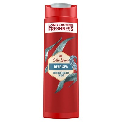 Old Spice Deep Sea 3-in-1 Duschgel für Haar, Gesicht 400 ml (1er Pack), rot 