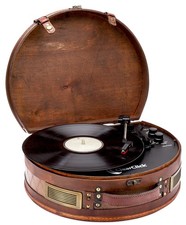 Vintage Suitcase Turntable with Bluetooth  USB - Classic Wooden Retro Style