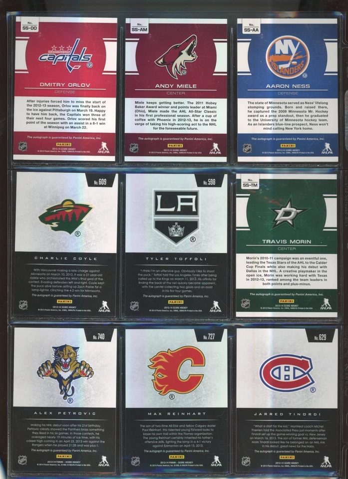 2013-14 Score Base & Hot Rookie Signatures Autograph Lot Of 12 Cards - Image 2 of 4