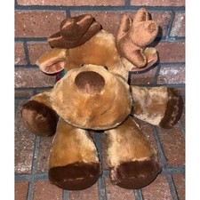 Russ Berrie Balsam Moose Plush Christmas Stuffed Animal Brown Scarf Holiday 12in