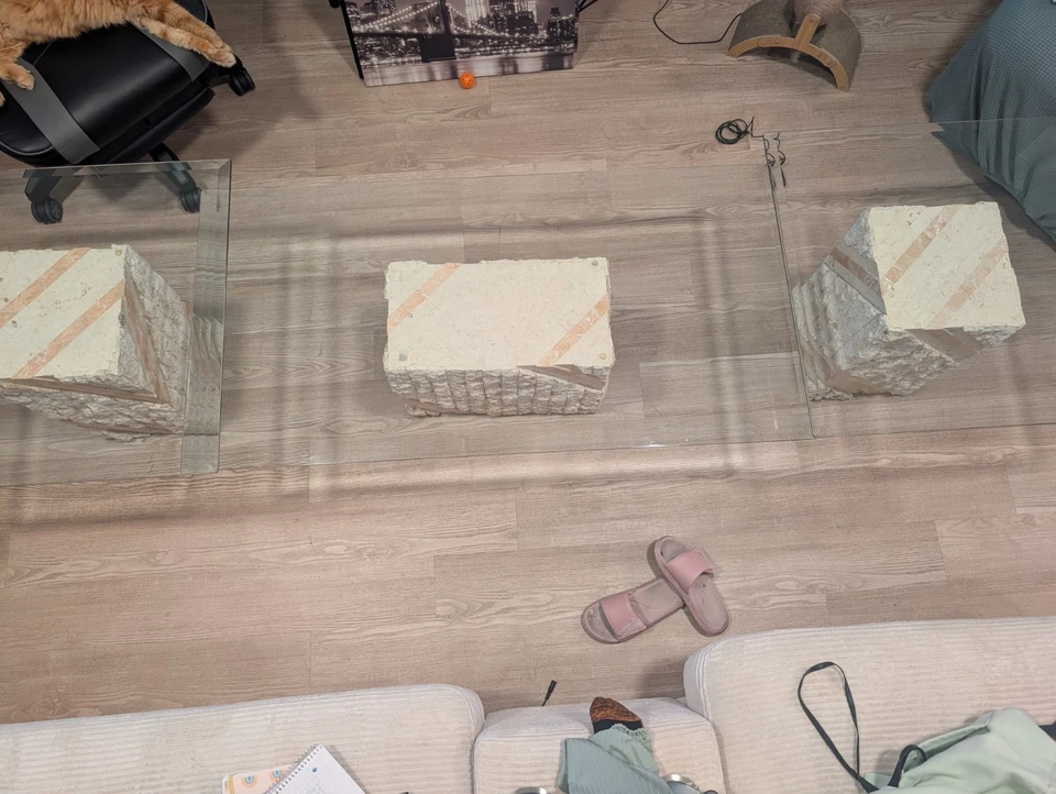 Juego de 3 mesas anidadoras apilables vintage Art Deco de hierro forjado Foto 2 de 3