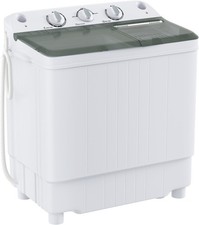 Portable Washing Machine Twin Tub 9.9 Lbs Capacity, (7.7 Lbs) and Spinner(2.2...