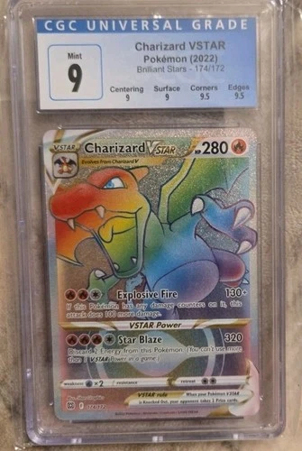 Pokemon Charizard V Star Rainbow Secret Rare 174/172 CGC 9 Mint Brilliant Stars