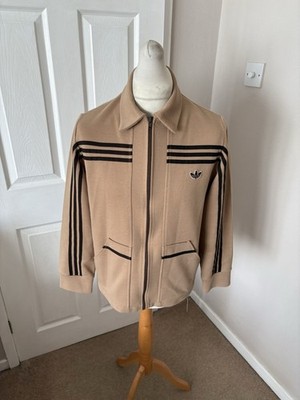 Herren Vintage 1970 s Braun Adidas Schwahn Full Zip Trainingsanzug Top Gr. 54 