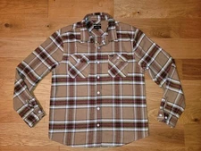 Brixton Bowery Shirt Button-Up Plaid Flannel Men L Casual Long Sleeve Pockets