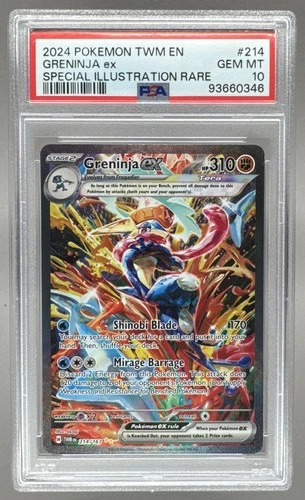 93660346 Greninja ex 2024 Pokemon Twilight Masquerade #214 SIR PSA 10