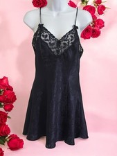 Vintage Victoria's Secret Gold Label Size Small Navy Babydoll Gown Lingerie