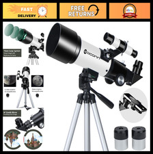 70mm Refractor Telescope for Kids  Adults - 400mm Focus, AZ Mount, Moon  Lands