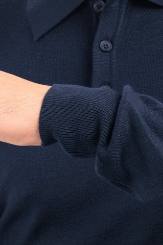 Polo Uomo Invernale Maglia Manica Lunga Maglione Slim Sottogiacca Bottoni VEQUE - Foto 13 di 36