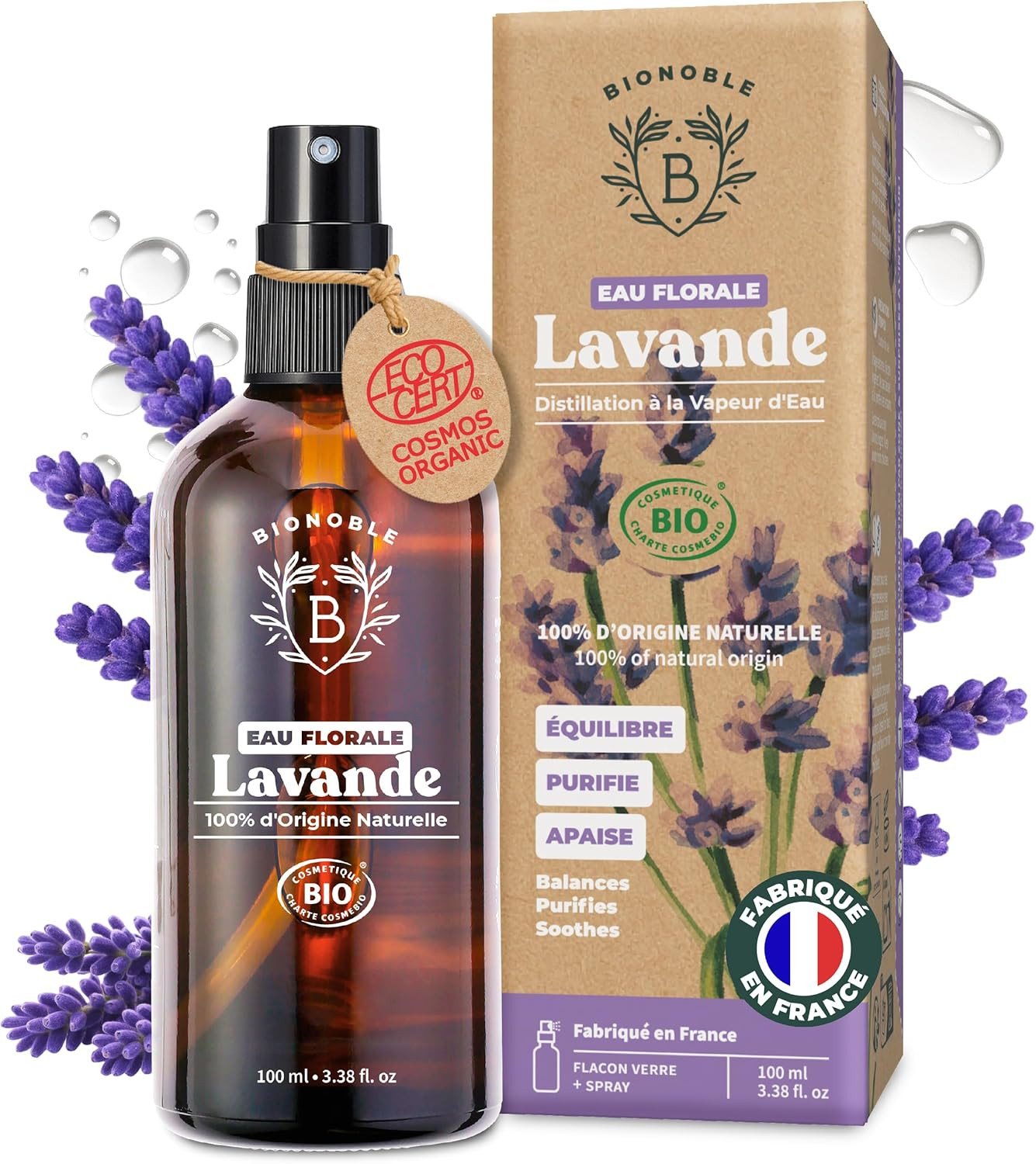 Hydrolat lavande bio brume apaisante après nettoyage pour routine du soir