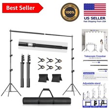 Durable Aluminum 10x10FT Photography Backdrop Support Kit with Sandbags Clamps