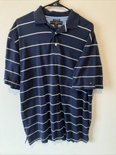 Vintage Y2K Tommy Hilfiger Men's Striped Size Medium Striped Polo Shirt