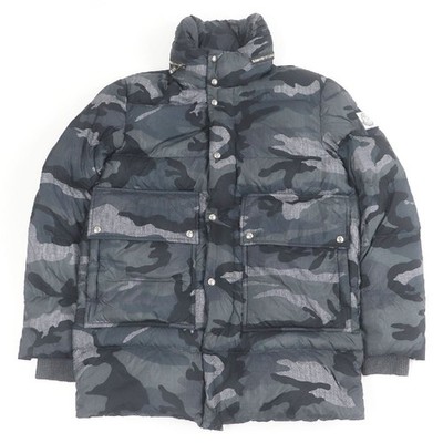 MONCLER GAMME BLEU GIACCONE Camouflage Hooded Puffer Jacket Navy