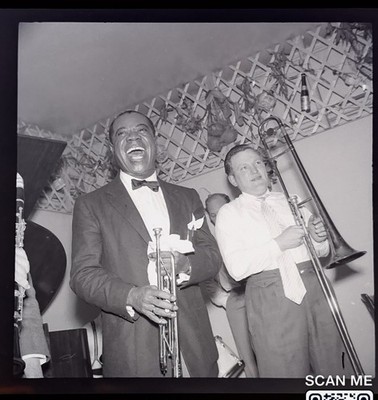Rare Black & White Photo Negatives Louis Armstrong & Trad Jazz Musicians 1950s