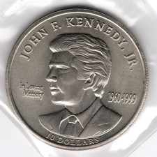 2000 Republic of Liberia 10 Dollars John F. Kennedy, Jr. "In Loving Memory" Coin