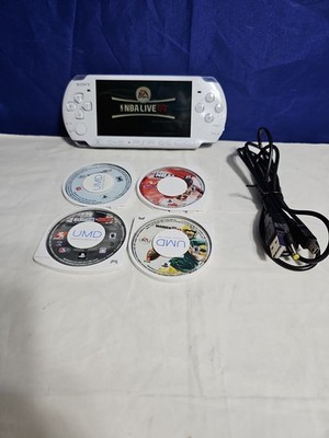 Sony PSP 3001 Pearl White W/ Charger 5 Games Battery  PLAYSTATION Console Tested
