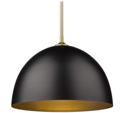 Golden Lighting Zoey 1-Light Matte Black Standard Pendant