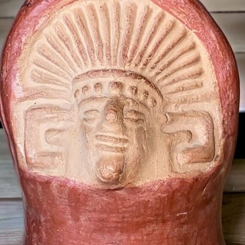 Vintage Mayan Inca Aztek Warrior Pottery Decorative Pitcher Vase Handmade Mexico - Picture 6 of 6