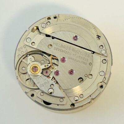 Helbros Cal PUW 565 Watch Movement For Parts Balance Fork Spring Bridge ...