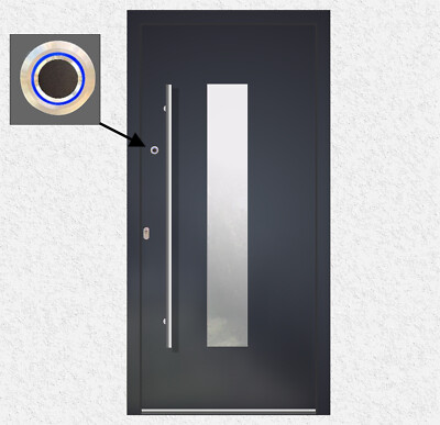 Haustür + Ring Fingerabdruckleser WH75 N Aluminium -Kunststoff  Tür LA20 Berlin