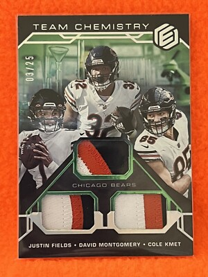 FIELDS MONTGOMERY KMET 2021 ELEMENTS FOOTBALL  TEAM CHEMISTRY /25 TC-CHI BEARS