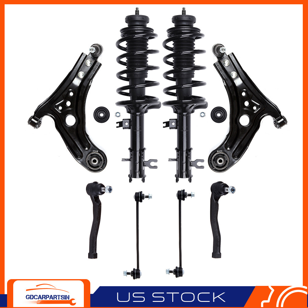 04-11 Chevy Aveo Aveo5 Front Strut Spring Control Arms Sway Bar Tie Rod Kit  