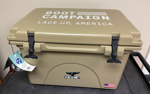 Orca 40qt Hard Side Cooler - Boot Campaign, Tan