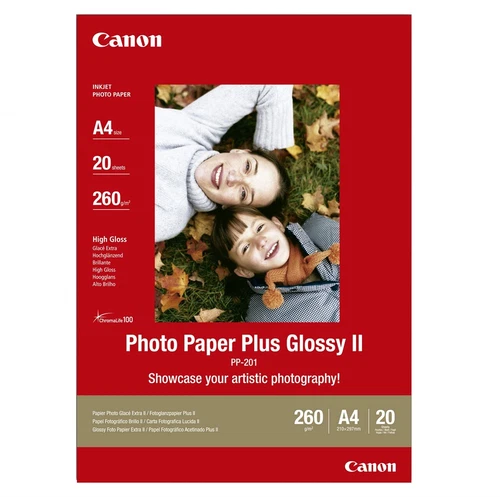 Canon Plus II Glossy White A4 (8x11") Photo Paper - 20 Sheets