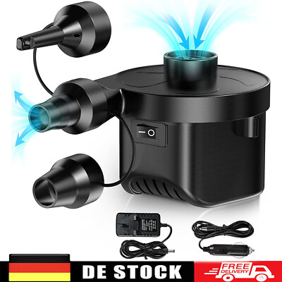 Elektropumpe Elektrische Luftpumpe 2 in 1 Gebläsepumpe FÜR Schlauchboot Matratze