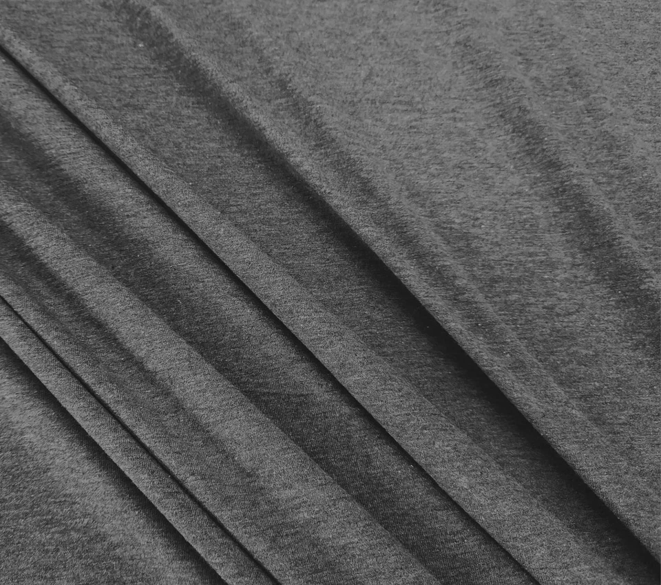 MARKENLOS Stoff Meterware Jersey grau meliert T-Shirt Bodies Bekleidung Meterpreis