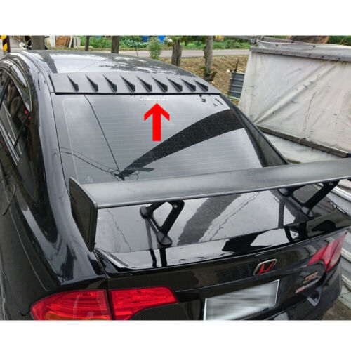 Matte Black FOR Honda Civic 8th 4DR Sedan Rear Fin Roof Spoiler Wing ABS - Picture 2 of 8