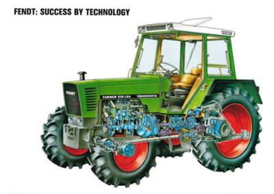 A3 Oldtimer Fendt Bauer Traktor Prospekt Poster Faltblatt - 310 LSA Turbo 311 LSA